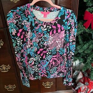 Lilly Pulitzer Black and Pink Jensen sweatshirt Top
